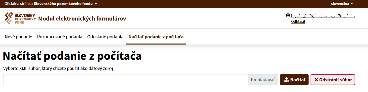 Načítanie podania formulára